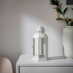 Подсвечник фонарь IKEA ENRUM (ЭНРУМ), Белый, 22 см