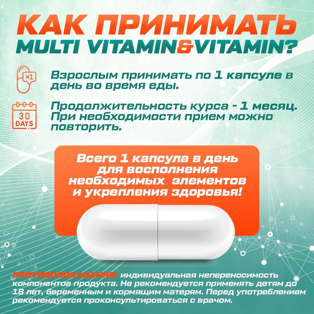 Мульти витаминный комплекс 18 витаминов и минералов