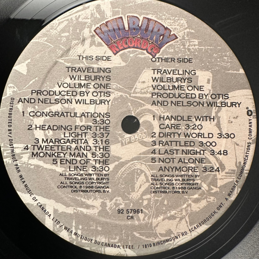 Traveling Wilburys - Volume One (Канада 1988г.)