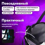 Сумка-шоппер BRAUBERG PREMIUM, канвас, 40х35 см, на кнопке, карман, черный, "Anime face", 271903