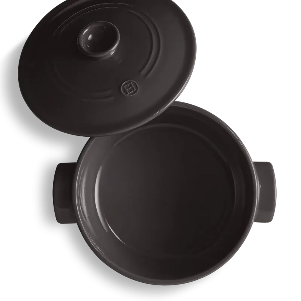 Кастрюля с крышкой Emile Henry Charcoal, 29.5 см