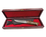 Нож Тигр, Bohler S390, мельхиор, зуб мамонта, карельская береза