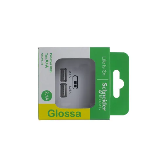 Розетка с USB A+A Systeme Electric Glossa Белый GSL000133