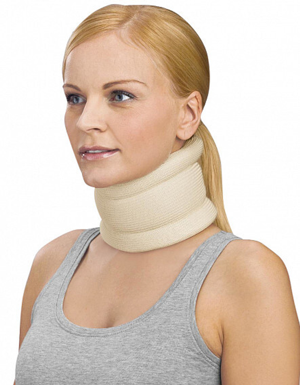 G810-09 - sand - Головодержатель армированный protect.COLLAR soft with bar - 9 см - песочный