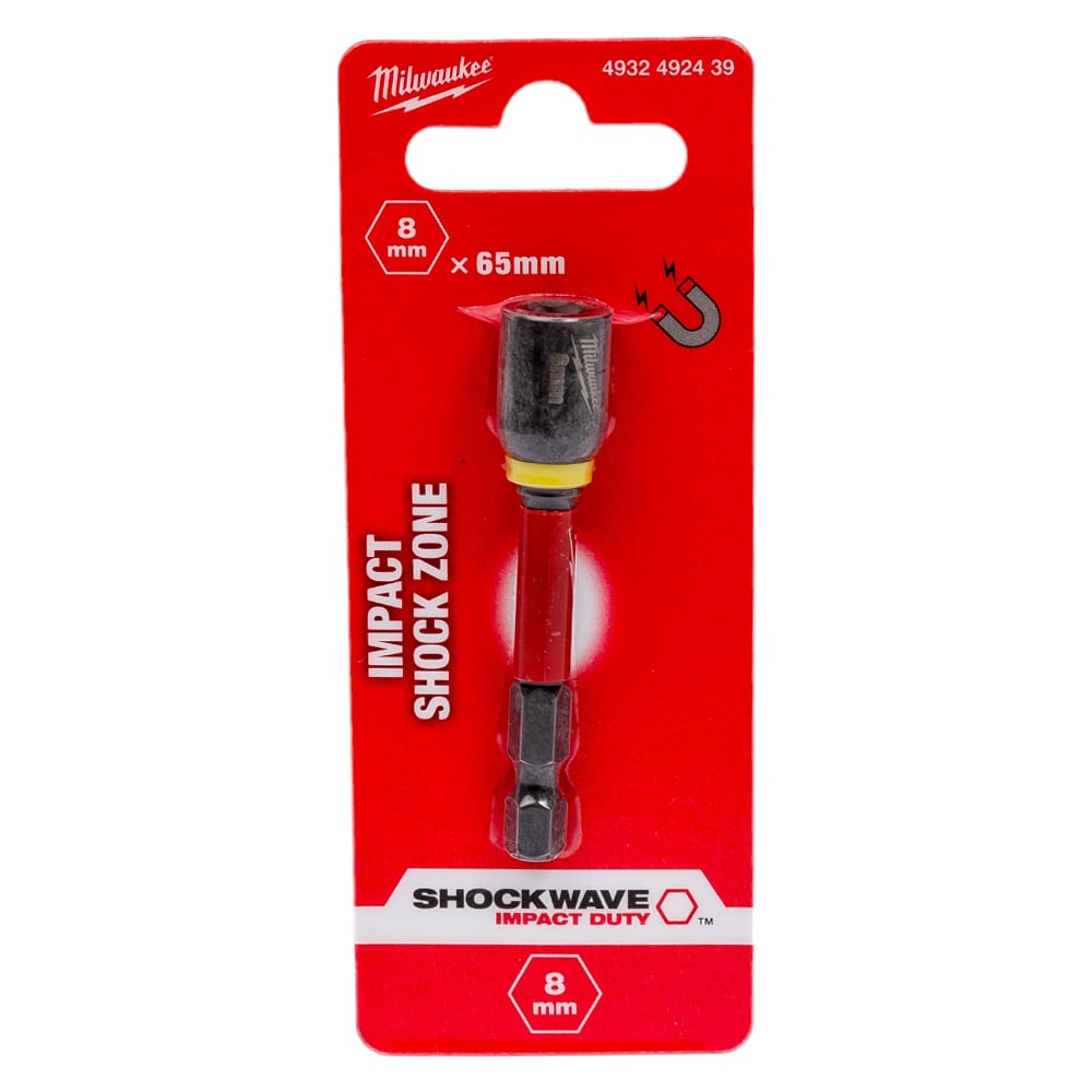 Насадка магнитная торцевая SHOCKWAVE c хвостовиком 1/4" Hex, 8x65 мм Milwaukee 4932492439