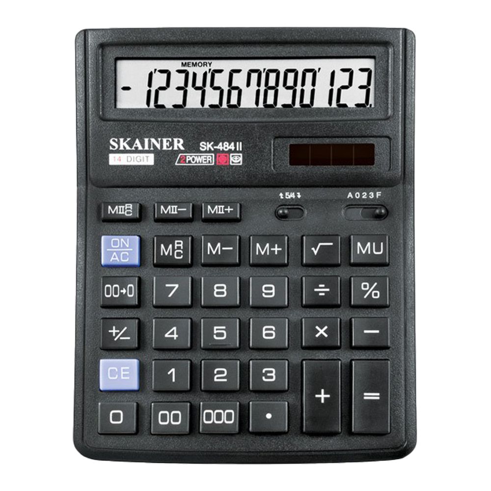 Калькулятор настольный SKAINER 14 Bit, LCD, 19.2*14.3*3.9 см, чёрный