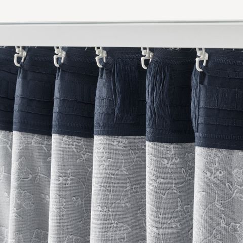Комплект штор IKEA TRYSTAVMAL (ТРИСТЯВМАЛЬ), Темно-синий с рисунком, 145x250 см, 2 шт