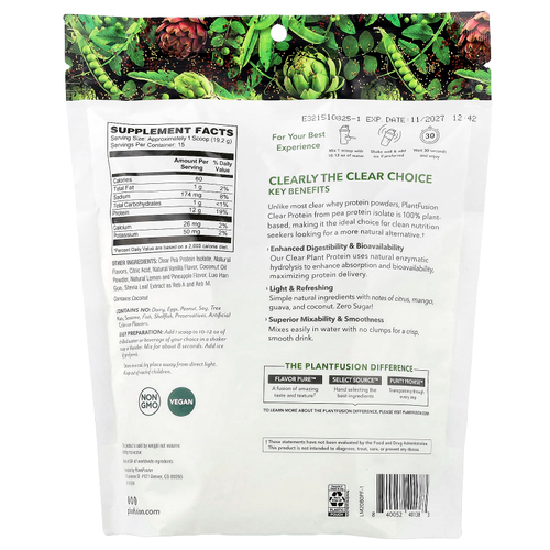 PlantFusion, чистый растительный протеин, тропический пунш, 288 г (10,2 унции)
