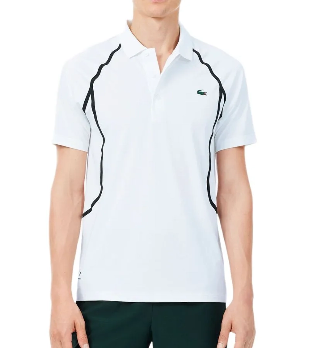 Мужское теннисное поло Lacoste Tennis x Daniil Medvedev - white