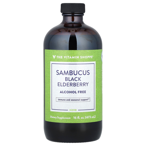 The Vitamin Shoppe, Sambucus, черная бузина, без спирта, 473 мл (16 жидк. Унций)