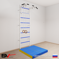 Шведская стенка Sv Sport 5104 (Турник стандарт/Кольца/Мат 1м)