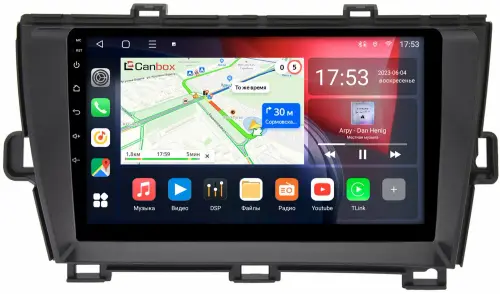 Магнитола для Toyota Prius 30 2009-2015 (левый руль, рамка черная) - CanBox 9210 Android 10, SIM-слот