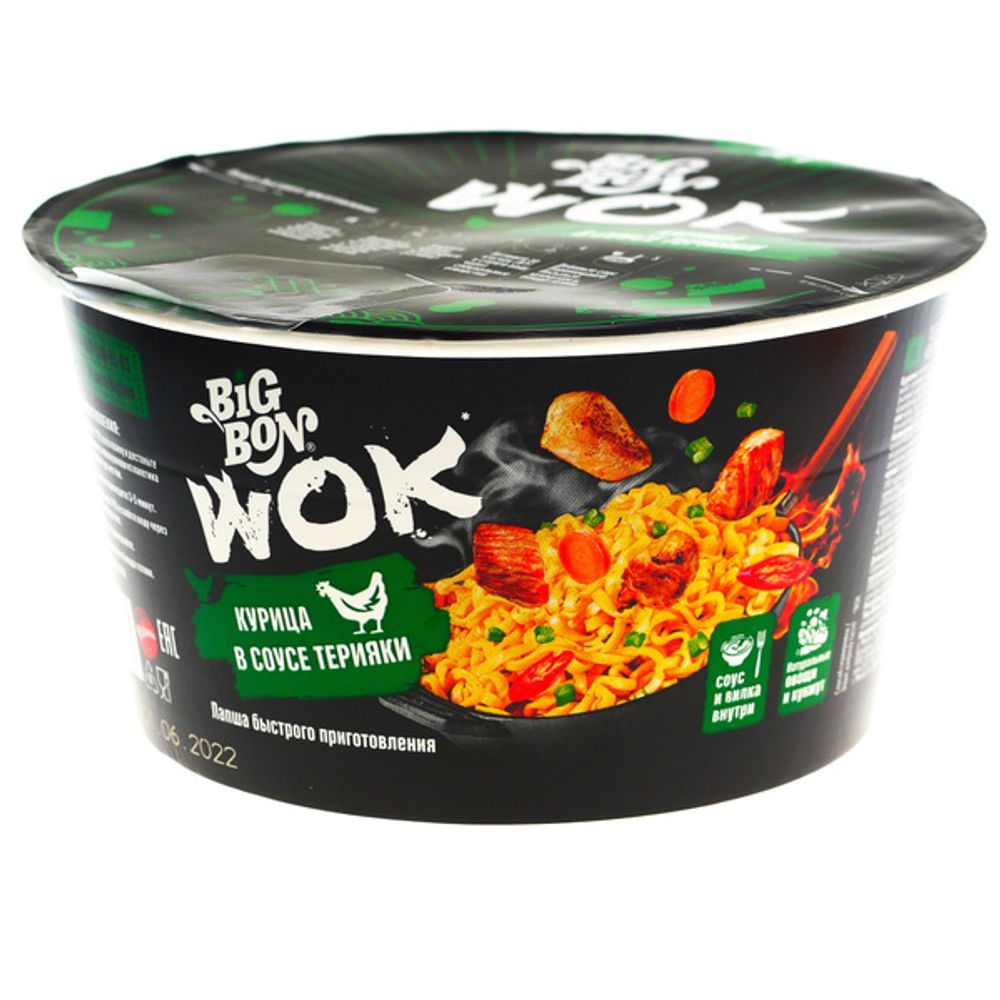 Лапша быстрого приготовления Биг Бон WORK курица с соусом Терияки Чашка 85г