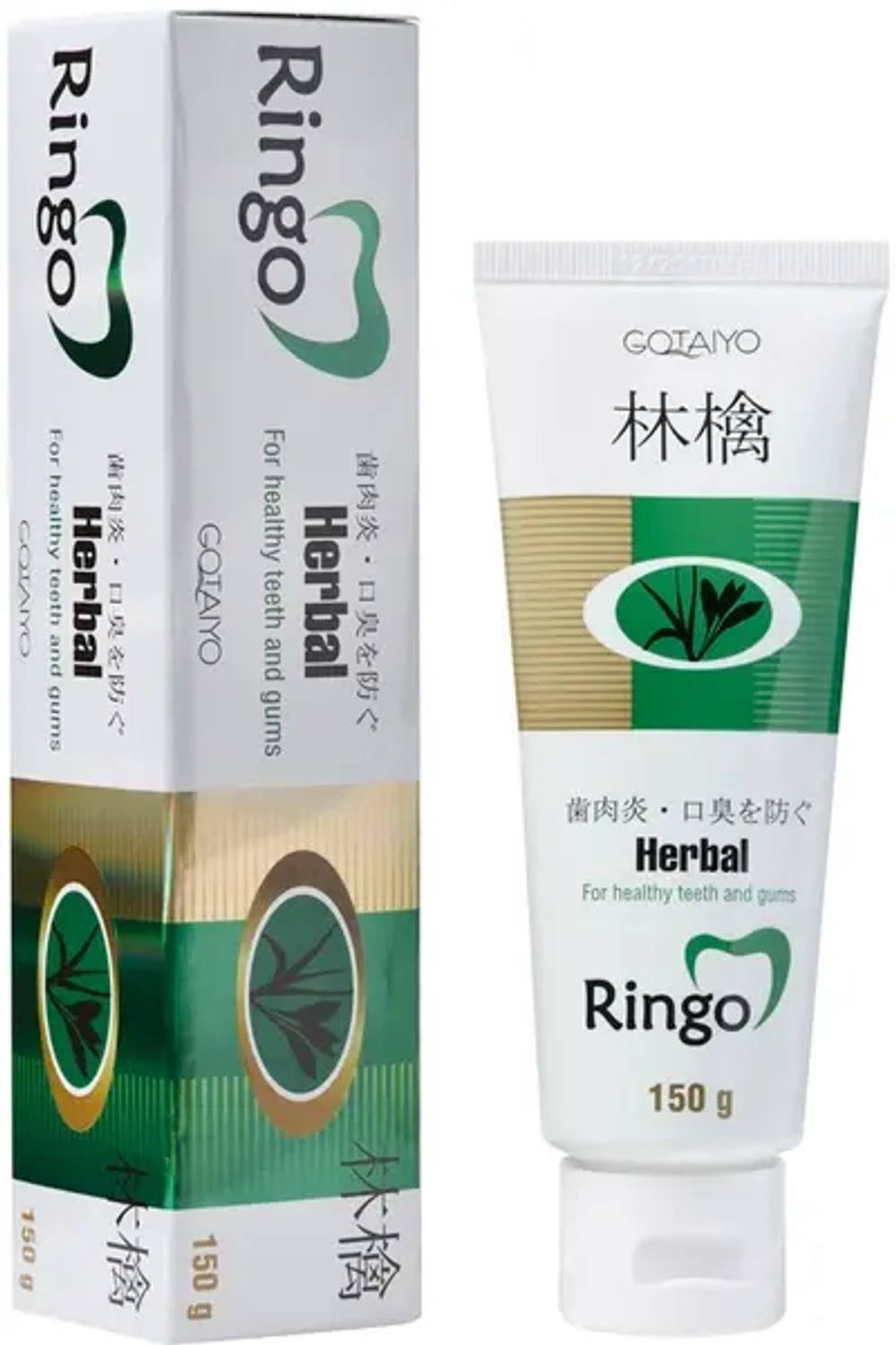 Зубная паста Ringo для десен, с экстрактом трав, Ringo Herbal, Отбеливающая, 150гр