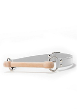 Белый кляп Wooden Bridle с деревянным трензелем (Цвет: белый)