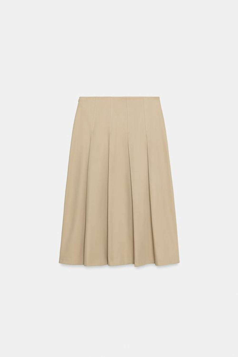 ZARA ЮБКА МИДИ СО СКЛАДКАМИ — ZW COLLECTION, МЯГКИЙ КАШТАНОВЫЙ