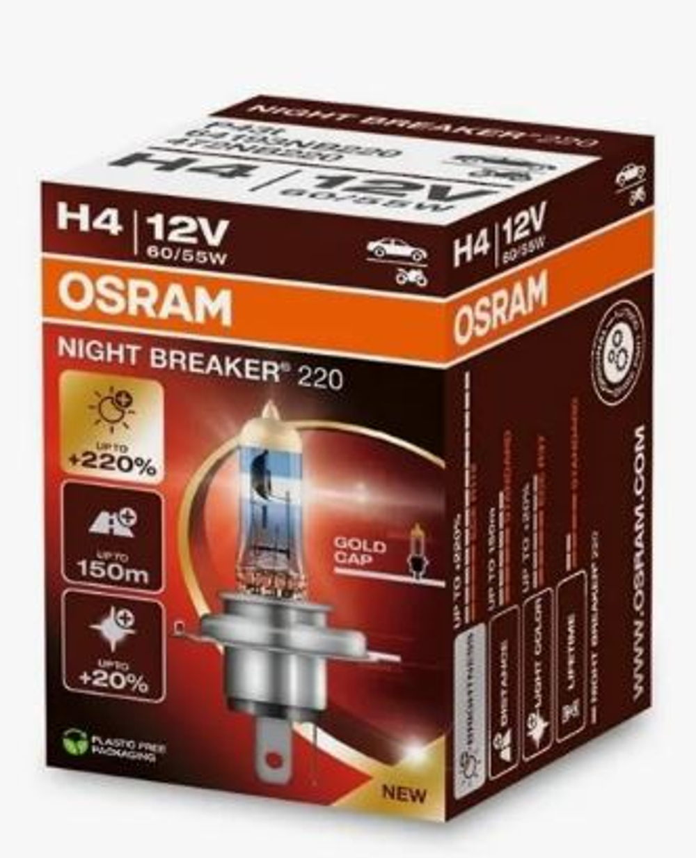 Автолампа H4 12V 60/55W P43t Osram  +220% NIGHT BREAKER (64193NB200) (шт) ORIGINAL