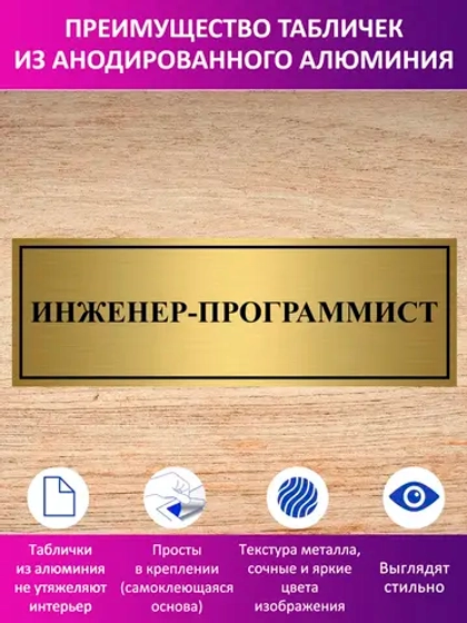 Табличка "Инженер-программист".