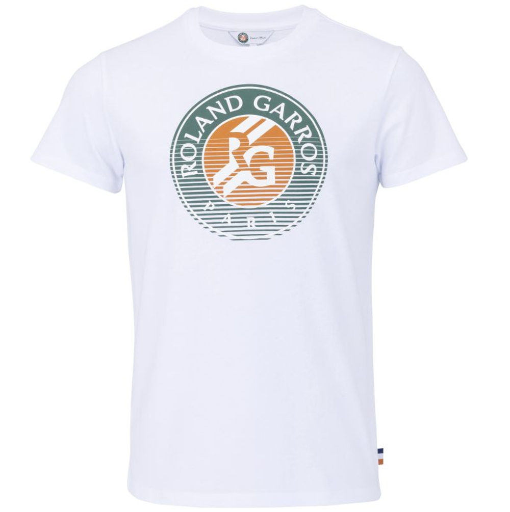 Мужская теннисная футболка Roland Garros 2026 Big Logo - white