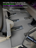 Автомобильные коврики ЭВА Chrysler Town & Country IV (00-05г.) дорестайлинг, для 7-ми местного авто