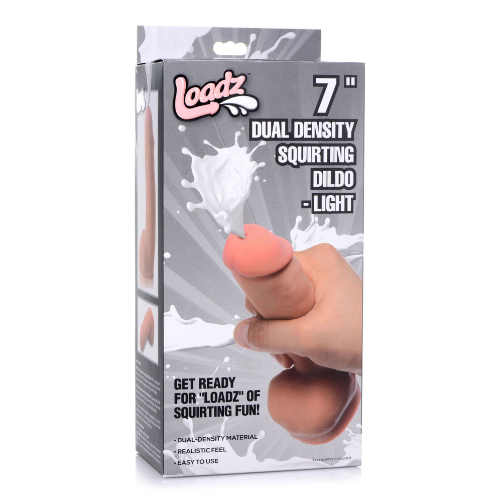 Реалистичный фаллоимитатор с имитацией эякуляции Loadz Squirting Dildo - 18,5 см. (Цвет: телесный)