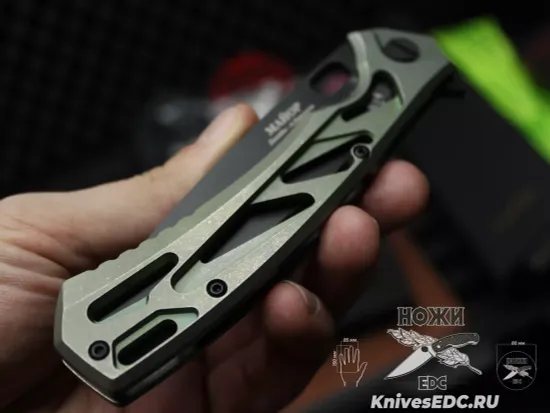 Нож складной НОКС Майор Black сталь M390, зеленый Титан 328-159506