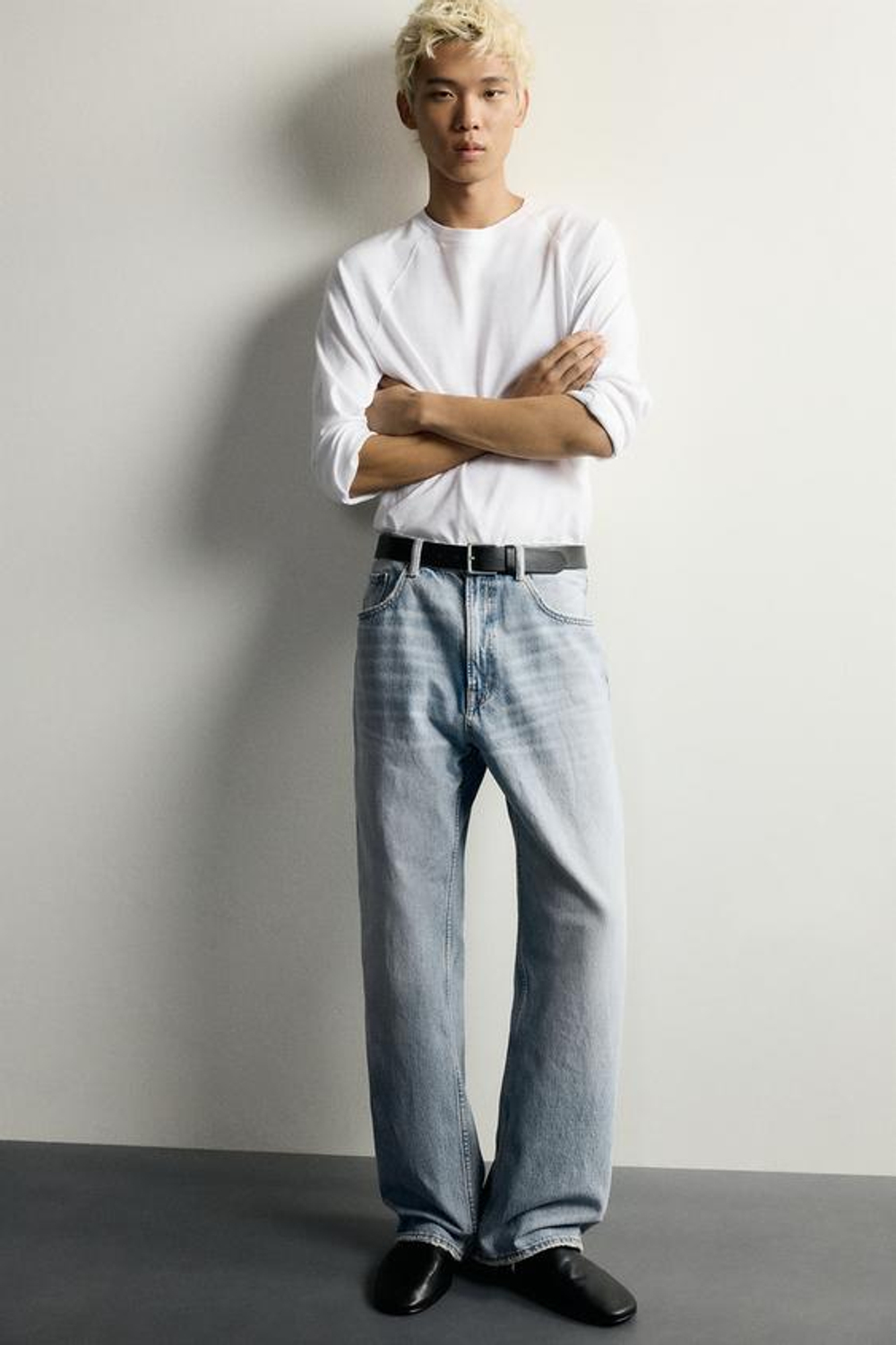 ZARA ДЖИНСЫ LOOSE FIT, СИНИЙ