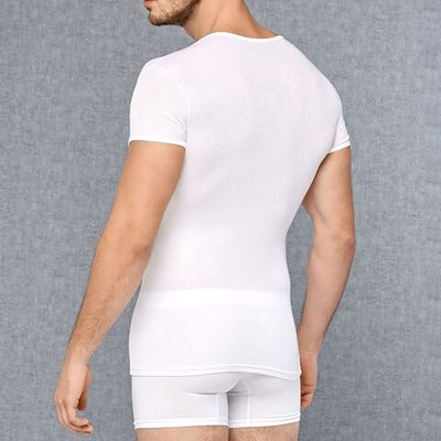 Мужская обтягивающая футболка в мелкий рубчик Doreanse Ribbed Modal (Размер: XXL) (Цвет: белый)