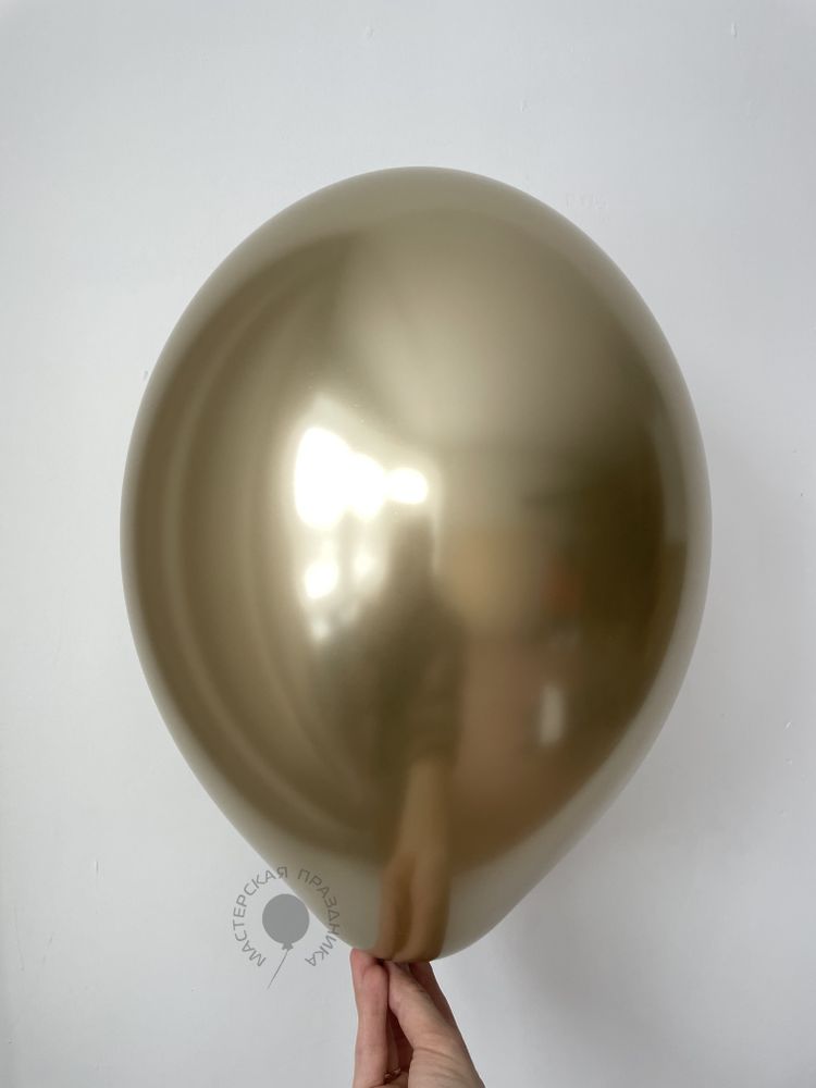 B Шар хром 12" / 30 см золото Glossy Gold (БГ-17)