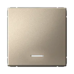 Выключатель одноклавишный с подсветкой Systeme Electric ArtGallery Шампань, самозажимные клеммы GAL000513S