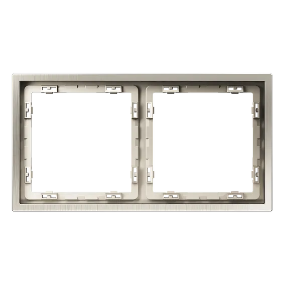 Рамка металлическая на 2 поста Voltum S70 Metal Никель VLSM120211