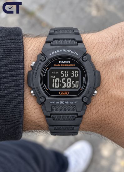 CASIO W-219H-8B CASIO Collection унисекс наручные часы — серый цифровой дизайн, лёгкий корпус и батарея до 7 лет