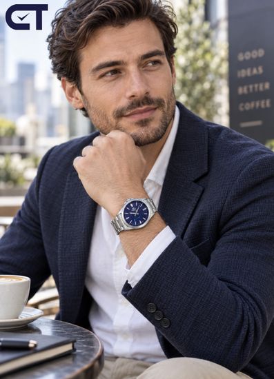 CASIO EFV-140D-2AVUDF EDIFICE мужские наручные часы — стальная мужская модель с синим циферблатом