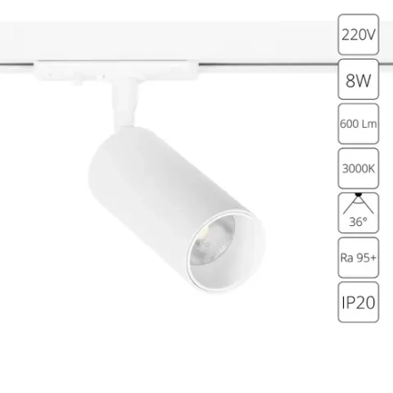 Трековый светильник Arte Lamp AERO A1335PL-1WH, 1хLED