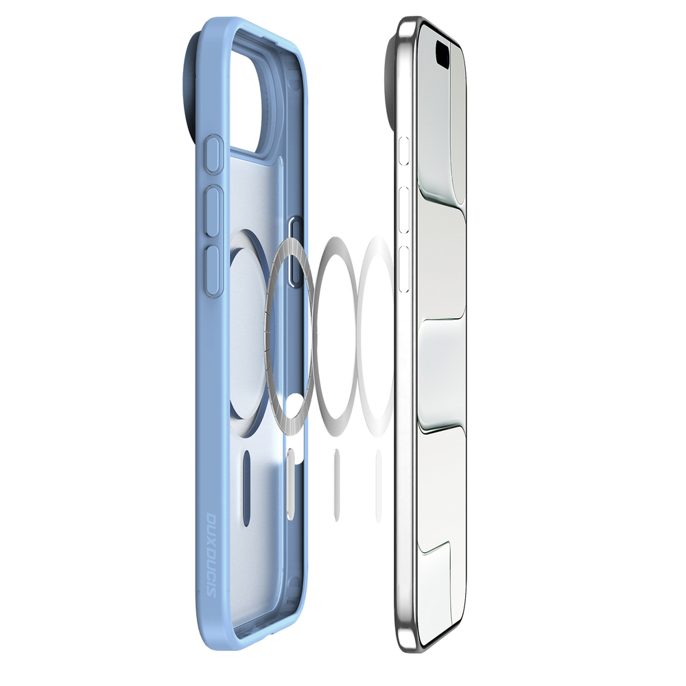 Матовый противоударный чехол светло-синего цвета с MagSafe для iPhone Air, серия Yind Series от Dux Ducis