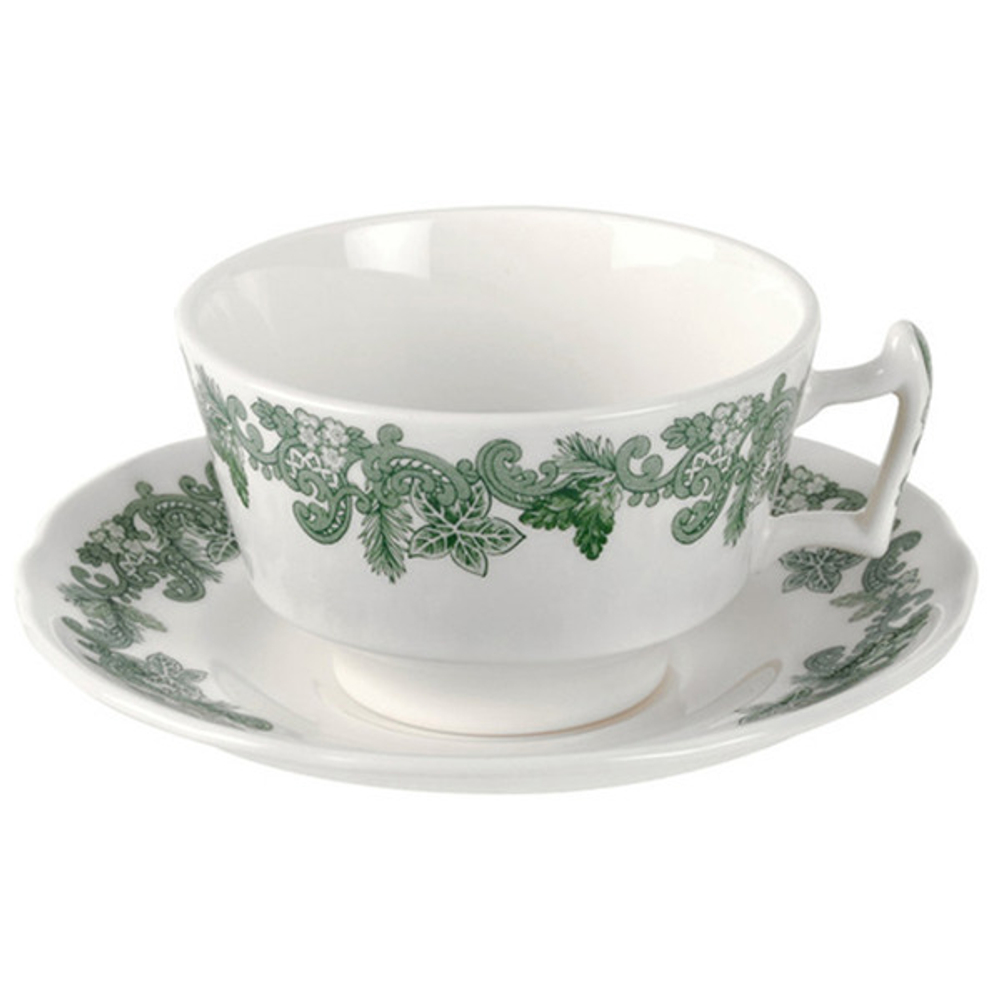 Чашка чайная с блюдцем 200мл Spode Зеленый венок Джон Рёскин