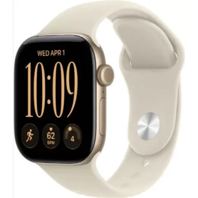 Apple Watch S12 46 mm Light Gold Aluminum Case | Sand Sport Band, M/L