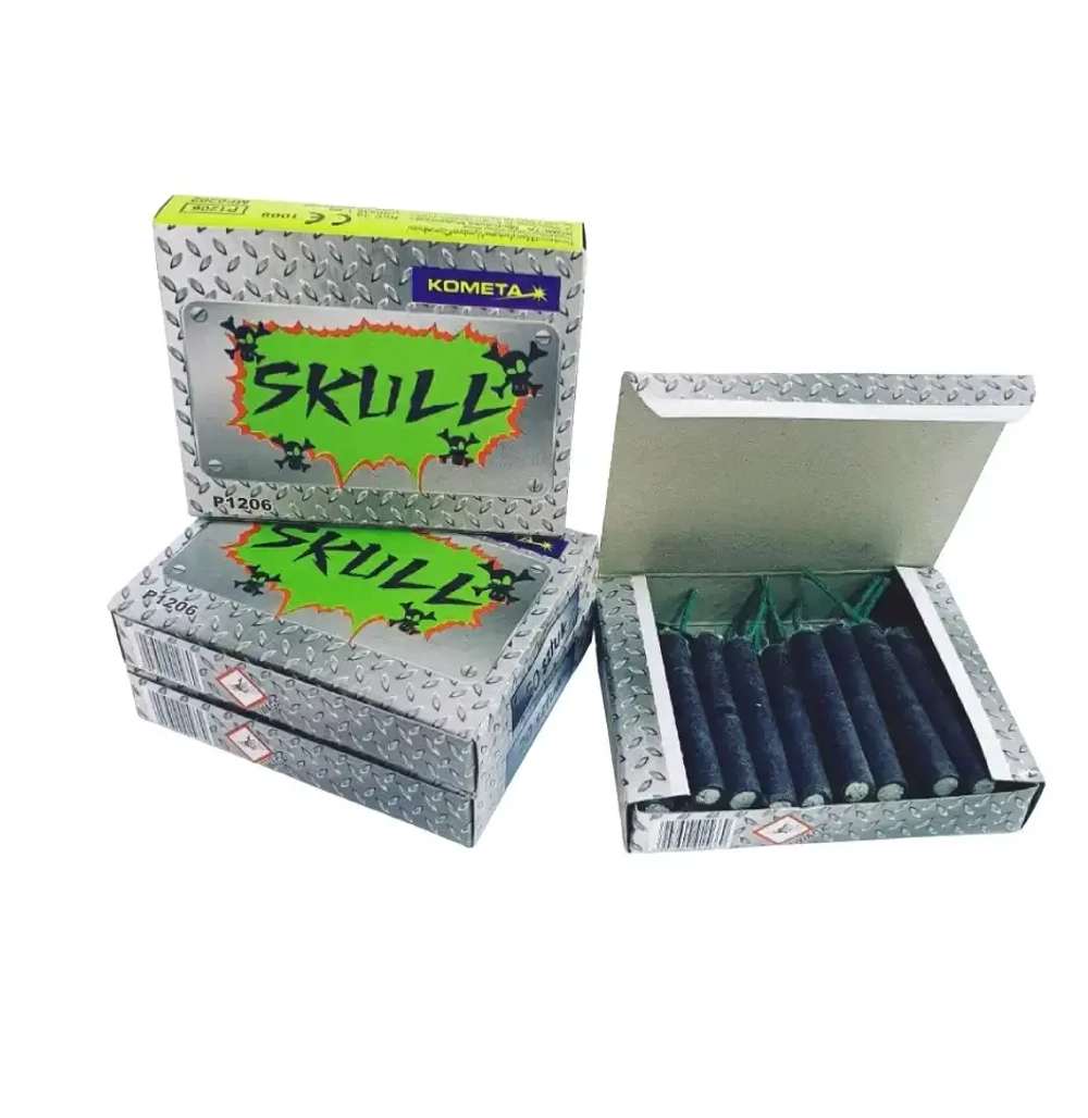 Skull P1206: Петарды-двадцатки Skull от Magictime — 20 штук, громкий эффект, фитиль внутри.