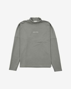 Лонгслив High Neck Logo Pewter серый