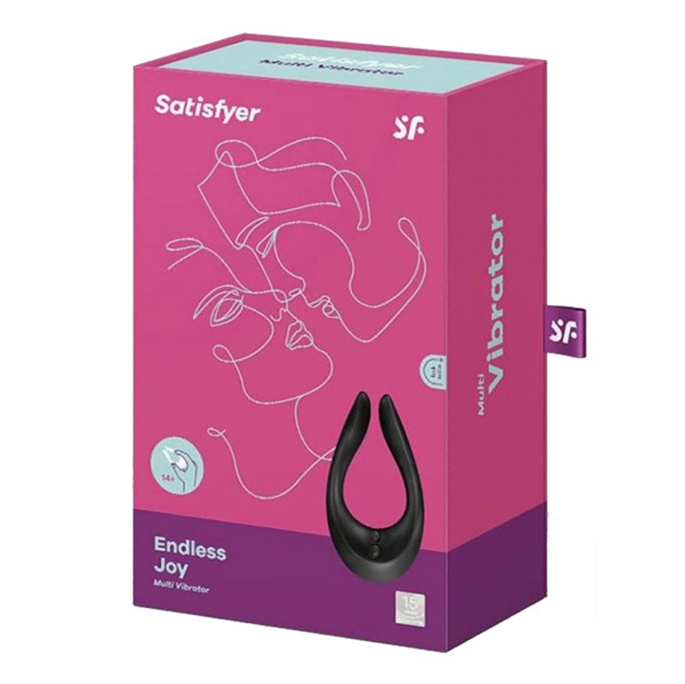 Чёрный многофункциональный стимулятор 13см для пар Satisfyer Endless Joy