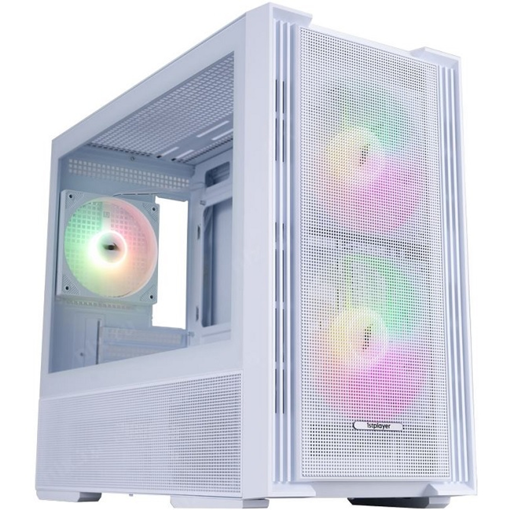 Корпус Mini-Tower 1STPLAYER AU6 ARGB, Micro-ATX, белый (AU6-WH-2FA7-14-W-2FA7R-W-1FA7-W)