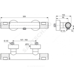 Смеситель для душа термостат CERATHERM T100 Ideal Standard A7229AA