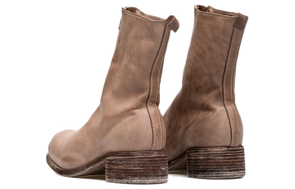 GUIDI Leather Ankle Boots Women"s Milk Tea