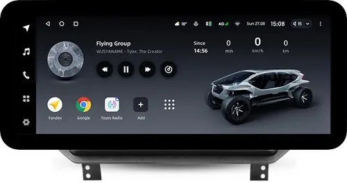 Магнитола для Mitsubishi Outlander 4 2021+ (штатная КЗВ) - Teyes LUX ONE ROUND монитор 12.3" 2K QLED на Android 10, Быстрая, CarPlay, 4G SIM-слот