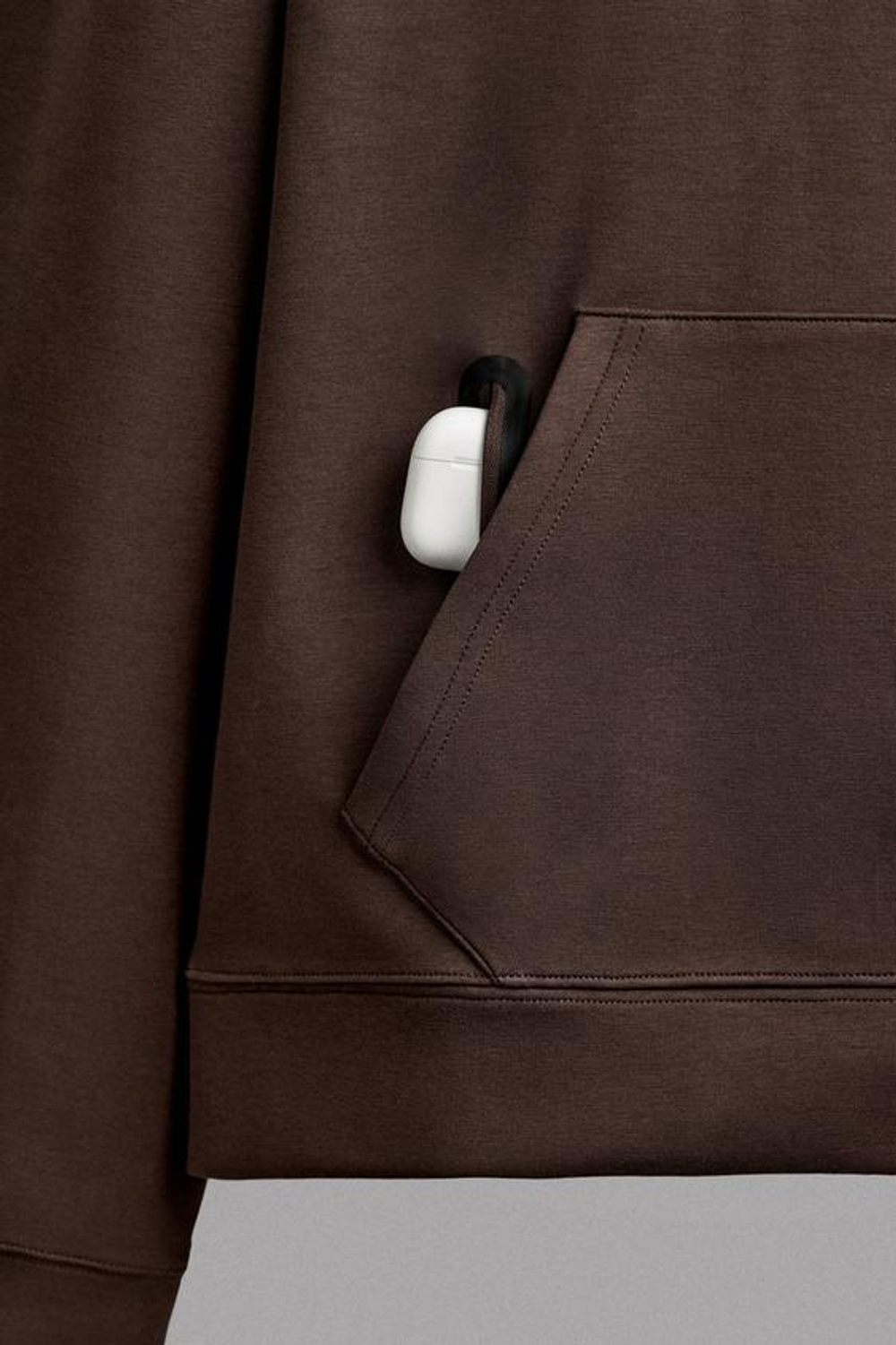 ZARA ТЕХНОЛОГИЧНОЕ ХУДИ, КОРИЧНЕВЫЙ