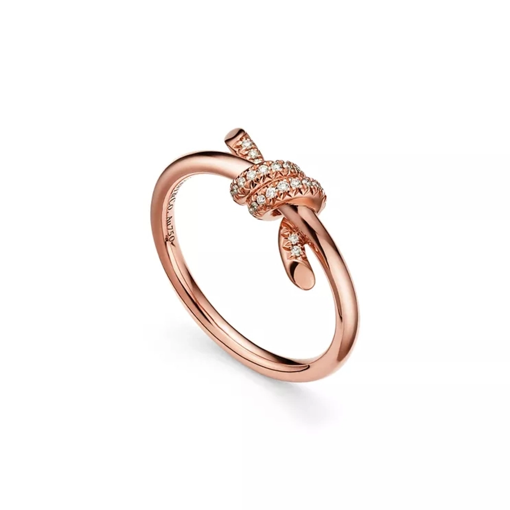 Кольцо из розового золота с бриллиантами, Tiffany 💠 Knot - Единственное в наличии