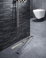Душевой лоток Drain System 600 DS230206/18 Черное золото, с двусторонней панелью «Plate» под плитку