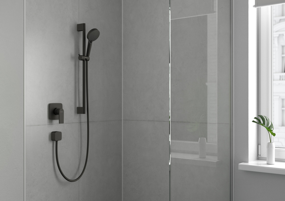 Смеситель для душа Hansgrohe Vernis Shape однорычажный, СМ матовый чёрный 71658670