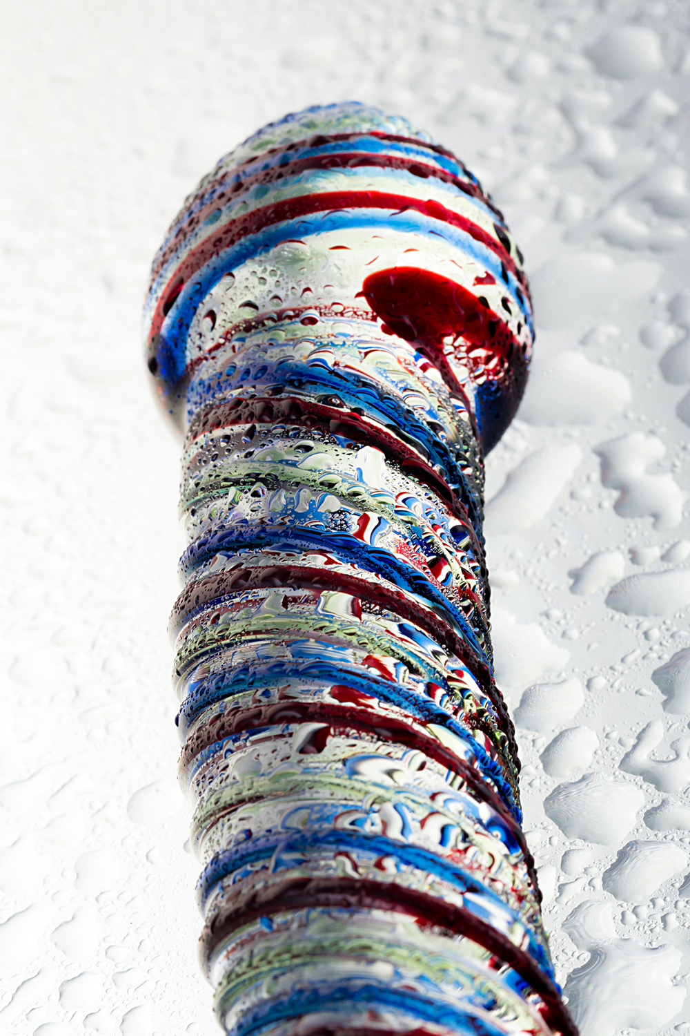 Фаллоимитатор Sexus Glass стеклянный ребристый 16 см
