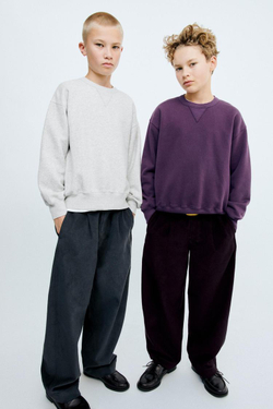 ZARA STORIESZ — ОДНОТОННАЯ ТОЛСТОВКА СРЕДНЕЙ ПЛОТНОСТИ, СЕРЫЙ МЕЛАНЖ